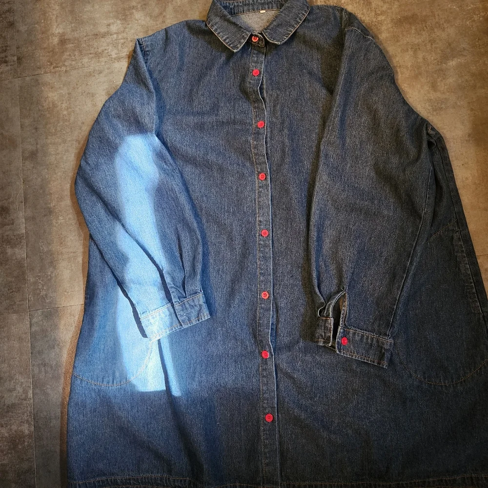 Denim Shirt Dress /Jacket - Picture 5 of 7